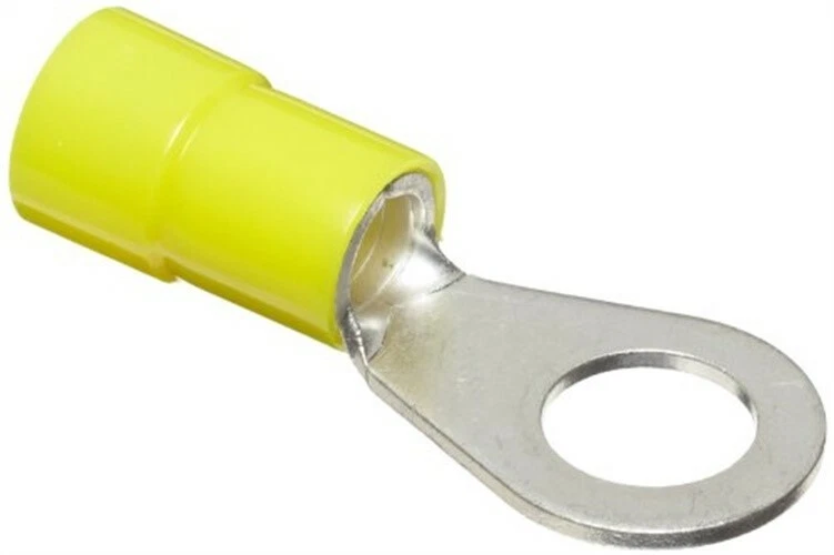 Nylon Insulated Ring Terminals - 4 Awg - 1/2" Stud Size - Yellow -  MORRIS-11416 - Image 1 of 1