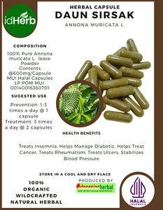 [idHerb] 100-800 Kapseln Graviola Soursop Annona Muricata L Bio WildCrafted - Bild 1 von 3