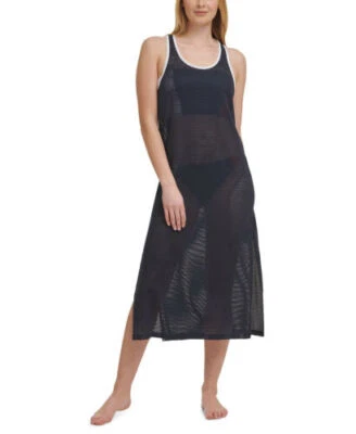 Tommy Hilfiger Para Mujer TZ1CS962 Azul Malla Espalda Corredora Vestido Cubrir Talla S/M Foto 1 de 2