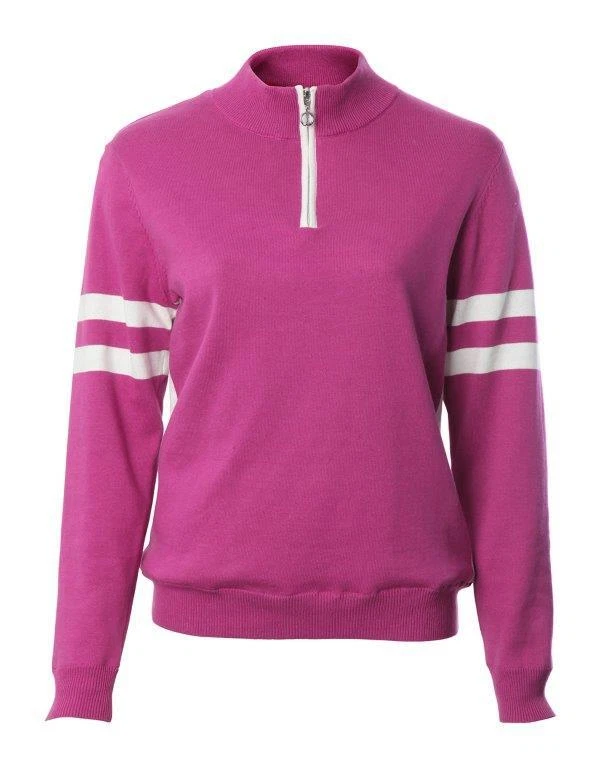 JRB Windabweisender 1/4 Zip gefütterter Golf Pullover Baumwolle lila pink orchidee S - XXL