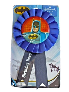 Hallmark BUTTON PIN Vintage BATMAN Birthday Hero Ribbon Pinback NEW* - Picture 1 of 4