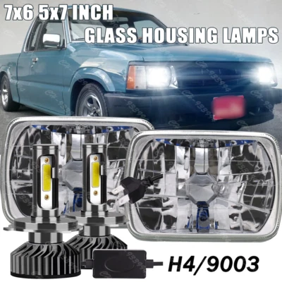 Nuevo par de faros LED Hi&Lo de 5x7 7X6" pulgadas con DRL para Mazda B2000 B2200 B2600 Foto 1 de 4