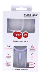 Tech21 Evo Crystal Kick Stand Case for iPhone 14 Pro Max Magsafe Clear Purple - Picture 1 of 3