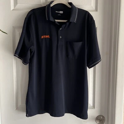 Polo grande Stihl para hombre manga corta cuello camisa botones cuello trabajo golf  Foto 1 de 3