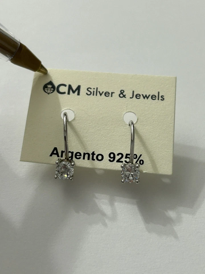 Orecchini MONACHELLA PENDENTI PUNTO LUCE  , in Argento 925  SPEDIZIONE GRATUITA - Immagine 1 di 3