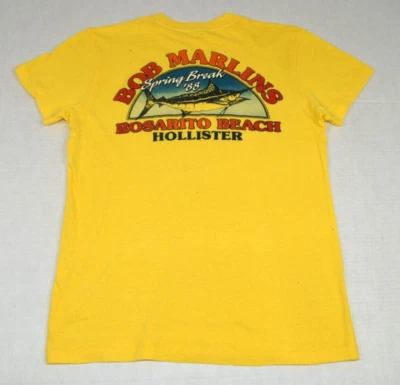 Винтажная футболка Hollister размер S 2000 желтый Боб Марлин весенние каникулы сделано в Бразилии - Изображение 1 из 4