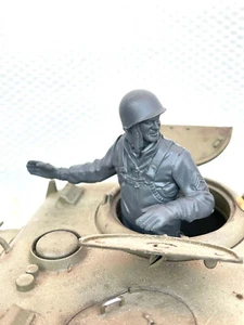 Statuetta Heng lunga 1/16 USA American Tank Crew Commander Plastica UK - Foto 1 di 2