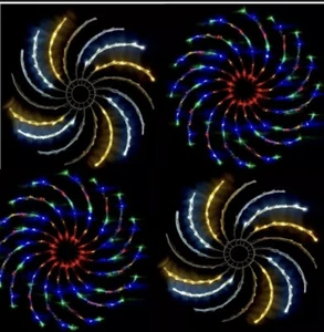 Weihnachts Spinner 96 LEDs 50x50cm Fenster Silhouette Deko Licht Haupt/Betrieb - Bild 1 von 5