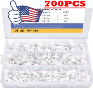 700Pcs Nylon Closed End Crimp Cap Terminal Wire Connectors 22-10 AWG - Picture 1 of 22