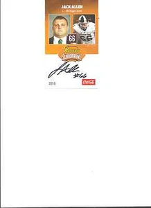 TARJETA DE TAZÓN SENIOR FIRMADA JACK ALLEN MICHIGAN SPARTANS CON CERTIFICADO DE AUTENTICIDAD - Imagen 1 de 1