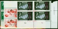 Malta 1958 Set of 3 SG286-288 V.F MNH Plate Blocks of 4
