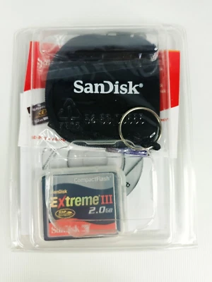 SanDisk Extreme III Compact Flash 2.0GB CF Memory Card with disc carry case etc - Image 1 of 4