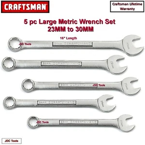 Craftsman 5 pc LARGE Metric Combination Wrench Set 23 24 25 27 30MM 12pt 6 - Picture 1 of 3