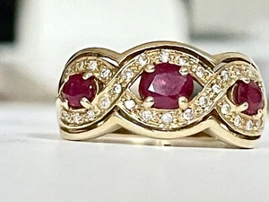RING mit 1,25ct. BRILLANTEN & RUBIN aus 585/ 14 KARAT GOLD - Bild 1 von 11