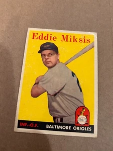 1958 Topps - Eddie Miksis #121 Baltimore Orioles Free Shipping - Picture 1 of 2