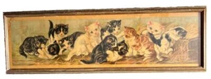 Antiker gerahmter Kunstdruck "Yard Long Of Cats" von 1895 - Bild 1 von 7