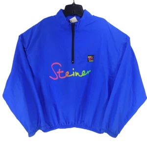 Vintage Surf Style Steiner Men's Blue One Size Windbreaker Jacket W Pockets USA - Picture 1 of 6