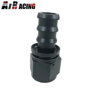 New -12AN Black Aluminum Push Lock Oil/Fuel/Gas Hose Line End Fitting Adapter - Picture 1 of 5