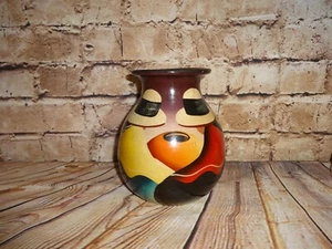 Southwestern Pottery South West Vase Women with Braids 6.5" T x 6" W - Picture 1 of 5