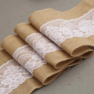 Hand Woven Jute Natural Linen Table Runner w/Tassels Rustic Wedding Decoration - Picture 1 of 38