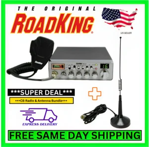 RoadKing 40 Channel Classic CB Radio w/ 12" Antenna Kit - Full 4 Watts Power - Picture 1 of 9