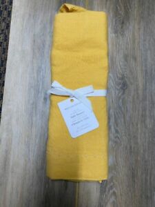 NEW Williams Sonoma Italian Washed Linen Table Runner Decor GOLD Lobster 18 x108