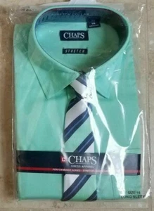 Chaps Boys Long Sleeve Dress Shirt & Tie Set Mint Green size 18 NEW - Picture 1 of 2