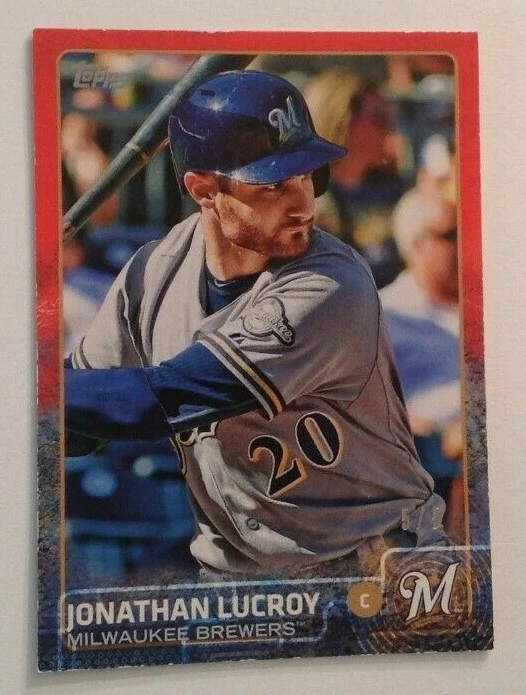2015 Topps MINI Online Exclusive JONATHAN LUCROY RED #5/5 MADE Brewers #675 - Image 1 of 1