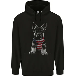 German Shepherd in USA Scarf Alsatian Dog Childrens Kids Hoodie - Picture 1 of 3