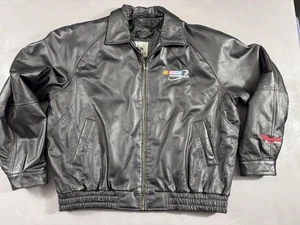 NASCAR Jacket Mens 2XL Leather Full Zip Raybestos Racing Black Performance - Picture 1 of 13