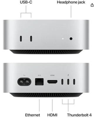 Apple 2024 Mac mini Desktop Computer with M4 chip with 10‑core CPU and 10‑core - Image 1 of 3