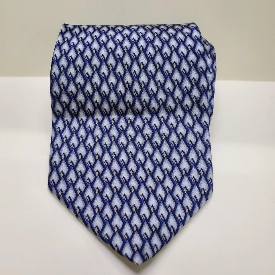 Clericci Tie Mens Silk Geometric Pattern Necktie Made in Italy Classic Formal - Image 1 of 2