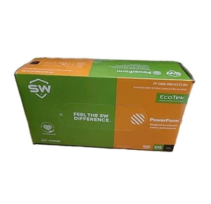 PowerfomSW Nitrile Gloves Heavy Duty Powder Free Ecotek BLACK Qty 100 XL (P2 - Picture 1 of 1