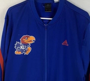 Kansas Jayhawks Adidas Trainingsjacke Muster durchgehender Reißverschluss leicht NCAA Herren Large - Bild 1 von 7