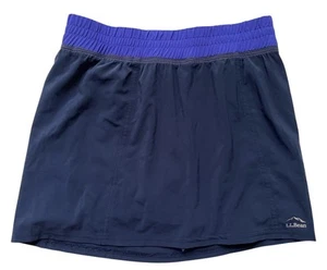 L.L. Bean Girls Sz 10 Hiking Activewear Skort Navy Blue Pull On Elastic Waist - Picture 1 of 4