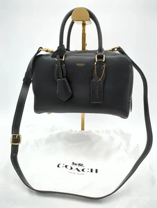 Borsa a tracolla CY918 Coach nera Bowery 24 prodotti outlet in pelle conciata a guanto nuova con etichetta - Foto 1 di 11