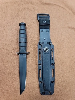 Faca de lâmina fixa Ka-Bar 9" com bainha de plástico rígido preta feita nos EUA BOA - Imagem 1 de 3