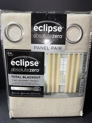 Eclipse absolutezero 2 panel total blackout curtains oatmeal Linen 52x84 Each - Image 1 of 4