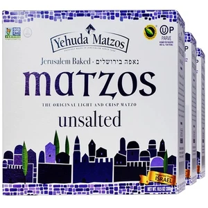 Yehuda ungesalzene Matze dünn, 10,5oz (3er Pack) luftig, knusprig & lecker Matze...  - Bild 1 von 3