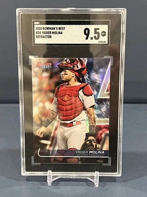 Refractor Yadier Molina 2020 Bowman's Best #34 SGC 9,5 como nuevo+ Cardenales de San Luis Foto 1 de 2