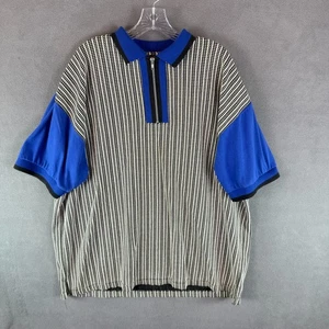 Vintage Mens Retro Polo Shirt Zip XL Streetwear Paco Sport 90s Y2K Street Baggy - Picture 1 of 8