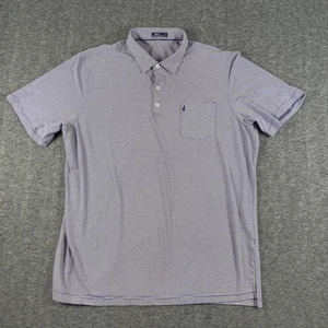 johnnie-O Polo Shirt Mens 2XL Short Sleeve Micro Stripe Stretch Pocket JMPO1690 - Picture 1 of 10