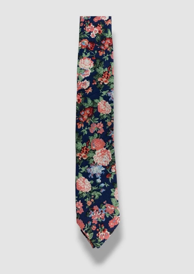 Corbata ajustada de algodón floral azul Penguin original para hombre 55 x 2,25 Foto 1 de 1
