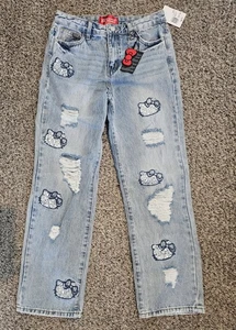 Hello Kitty Embroidered Sequenced 90s Jeans (Girls) Size 13/14 - Picture 1 of 3