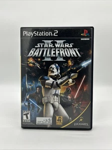 Star Wars Battlefront II para PlayStation 2 PS2 etiqueta negra rayada como está - Imagen 1 de 4