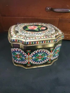 George W. Horner & Co Tin Toffee Box Floral England Vintage Collectible Antique  - Picture 1 of 9