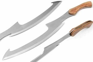 Custom handgeschmiedetes Kohlenstoffstahl Ägyptisches Khopesh Jagdschwert, Eschenholzgriff - Bild 1 von 5