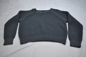 Aster Sweater Womens Large Gray Waffle Knit Pullover Crewneck Chunky Cozy Warm - Picture 1 of 8