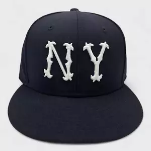 New Era New York Highlanders Yankees Navy Blue 59Fifty Fitted MLB Hat Cap 7 1/2 - Picture 1 of 2