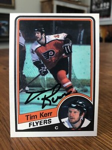 1984-85 O-PEE-CHEE OPC #162 TIM KERR SIGNED AUTOGRAPHED CARD